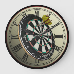 Lustige Dartboard-Entwurfs-Wanduhr Große Wanduhr