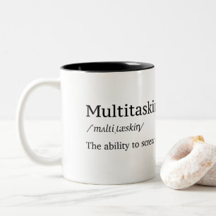 Lustige Definition des Multitaskings Zweifarbige Tasse