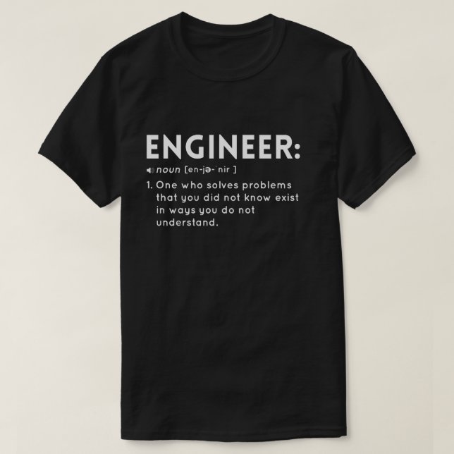 Lustige Definition eines Ingenieurs T-Shirt (Design vorne)