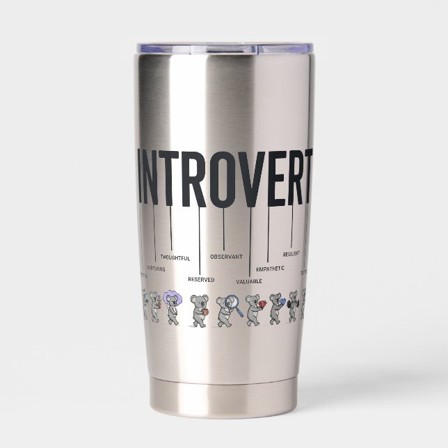 Lustige Definition eines Introvertierten – Ruhige  Thermobecher (Vorderseite)