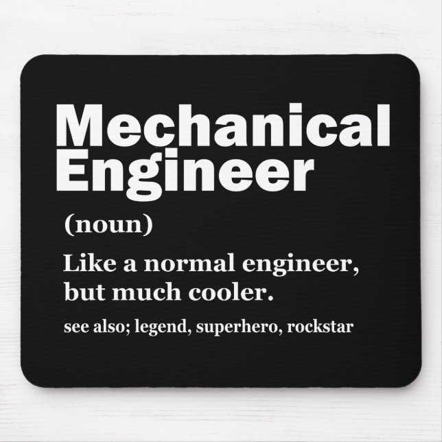 Lustige Definition Mechanischer Ingenieur Ingenieu Mousepad (Vorne)