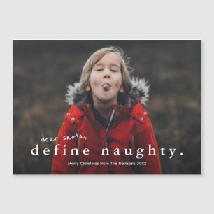 Lustige Definition Naughty Foto Weihnachts Feierta Magnetkarte
