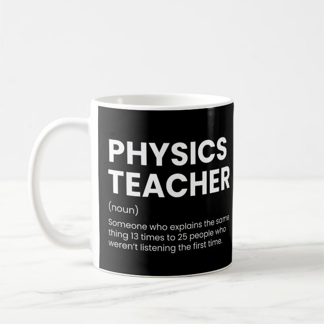 Lustige Definition Physiklehrer Kaffeetasse (Links)