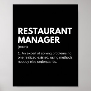Lustige Definition Restaurantmanager Poster