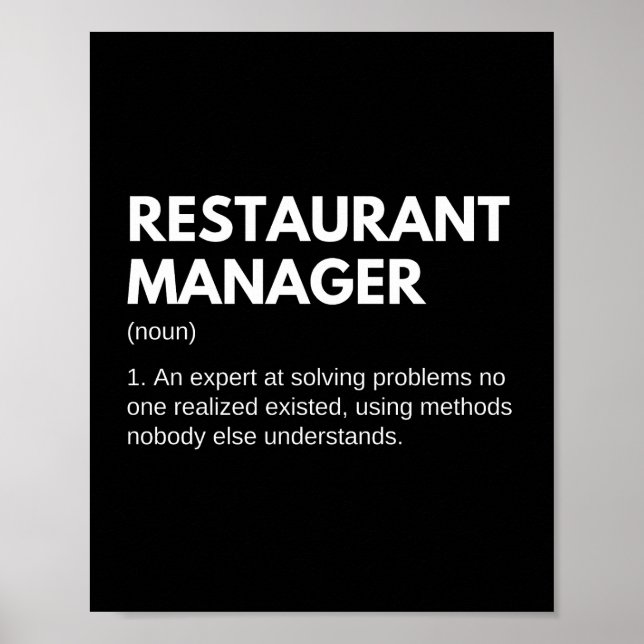 Lustige Definition Restaurantmanager Poster (Vorne)