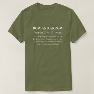 Lustige Definition von Bogen und Pfeil mit weißem T-Shirt