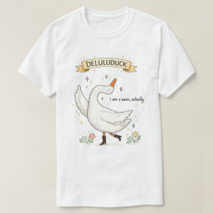 Lustige Deluluduck Schwan Süße Enten Stiefel Funke T-Shirt