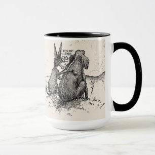 Lustige demokratische Tasse mit Esel u. Elefant