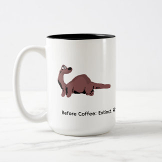 Lustige Derpy-Dinosaurier-Kaffeetasse – "Vor dem K Zweifarbige Tasse