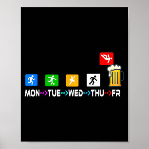 Lustige Design Sprüche Woche Endlich Freitag Woche Poster