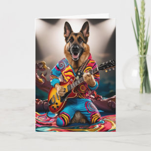 Lustige Deutsche Schäferhund Rockstar Karte