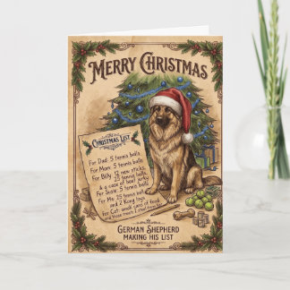 Lustige Deutsche Schäferhund Weihnachtsgeschenkwun Karte