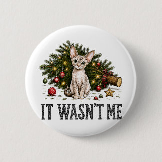 Lustige Devon Rex Katzen Weihnachten Es War Nicht Button