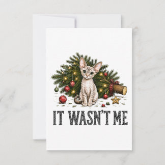 Lustige Devon Rex Katzen Weihnachten Es War Nicht Dankeskarte