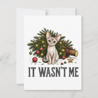 Lustige Devon Rex Katzen Weihnachten Es War Nicht Mitteilungskarte
