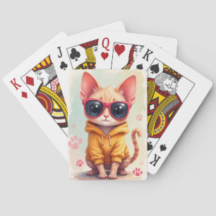Lustige Devon Rex Kawaii Katze Spielkarten