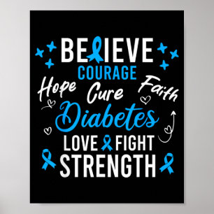 Lustige Diabetiker Blaues Band Diabetes-Bewusstsei Poster