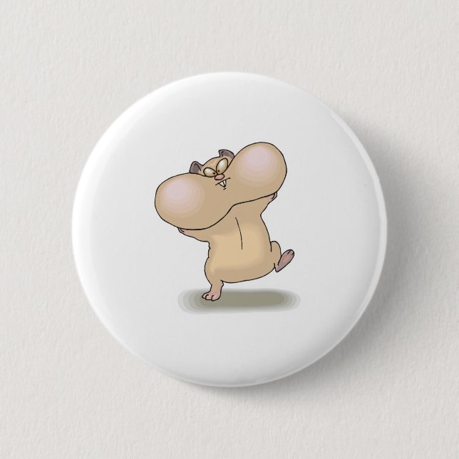 lustige dicke Backen Hamster Button (Vorderseite)
