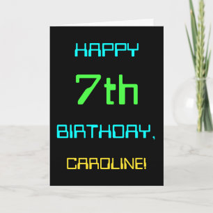 Lustige digitale Rechen Themen 7. Geburtstag Karte