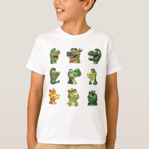 Lustige Dinosaurier-Gesichter – Süßer Cartoon-Dino T-Shirt