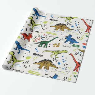 lustige Dinosaurier-Grafik Geschenkpapier