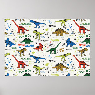 lustige Dinosaurier-Grafik Poster