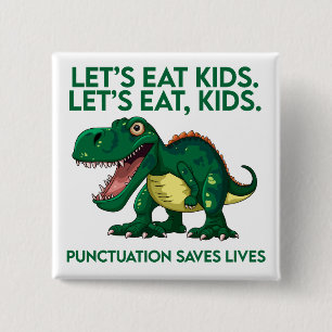 Lustige Dinosaurier-Grammatik-Lektion Button