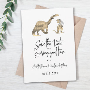 Lustige Dinosaurier-Hochzeit - Save the Date