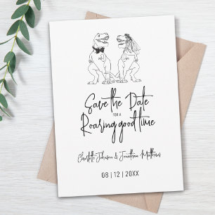 Lustige Dinosaurier-Hochzeit - Save the Date