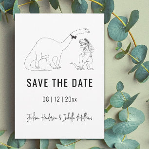 Lustige Dinosaurier-Hochzeit Save The Date