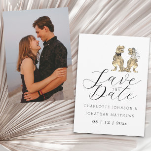 Lustige Dinosaurier Hochzeit Save The Date