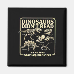 Lustige Dinosaurier lasen nicht bei Bücherwurm-Kin Magnet