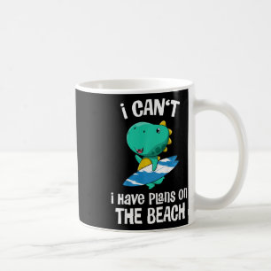 Lustige Dinosaurier Strandurlaub Süßer Dino Surfi Kaffeetasse