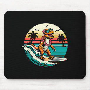 Lustige Dinosaurier-Surfboard-Strand-Sommer-Surfin Mousepad
