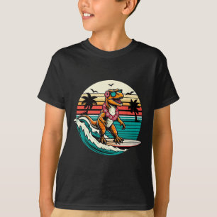 Lustige Dinosaurier-Surfboard-Strand-Sommer-Surfin T-Shirt