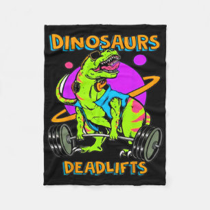 Lustige Dinosaurier Und Deadlifts Gewichtheben Bod Fleecedecke