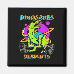 Lustige Dinosaurier und Deadlifts Gewichtheben Bod Magnet