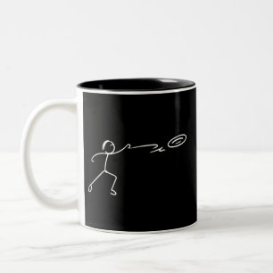 Lustige Disc-Golf-Kunst-Strichmännchen-Disc-Golf-F Zweifarbige Tasse