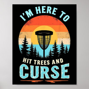 Lustige Disc-Golf - Retro-Baumschlag-Humor Poster