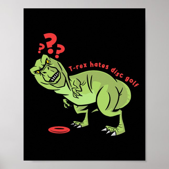 Lustige Disc Golf T Rex Kinder  Poster (Vorne)