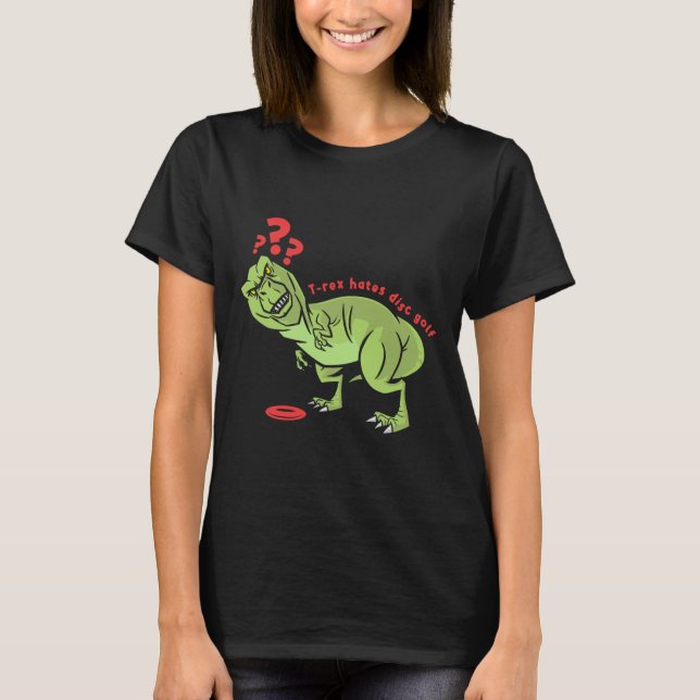 Lustige Disc Golf T Rex Kinder  T-Shirt (Vorderseite)
