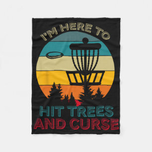 Lustige Disc Golf Vintage Ich bin hier, um Bäume z Fleecedecke
