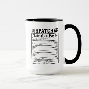 Lustige Dispatcher-Ernährungsfakten Geschenk für M Tasse