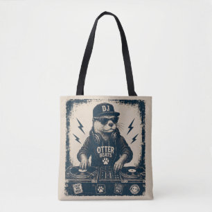 Lustige DJ-Tier-Retro-EDM-Plattenspieler-Illustrat