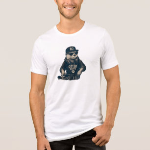 Lustige DJ-Tier-Retro-EDM-Plattenspieler-Illustrat Tri-Blend Shirt