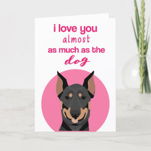Lustige Dobermann Valentinstagskarte Feiertagskarte