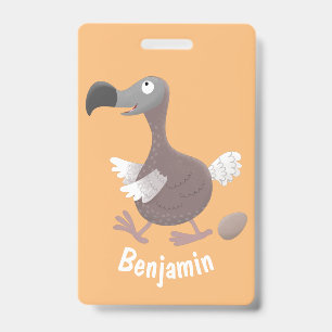 Lustige Dodo-Vogel-Cartoon-Illustration Ausweis