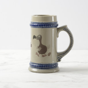 Lustige Dodo-Vogel-Cartoon-Illustration Bierglas