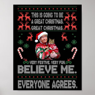 Lustige Donald Trump Frohe Weihnachten Xmas Pyjama Poster