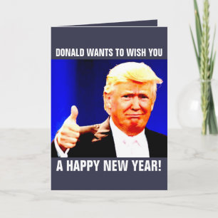 Lustige Donald Trump NEUJAHR-Grußkarten, BIGLY! Feiertagskarte